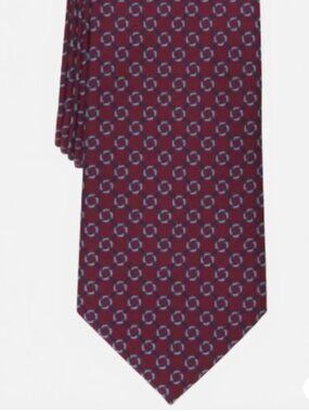 Club Room Mens Perez Medallion Tie Burgundy OS
